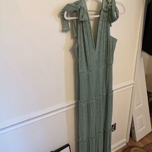 Sabina Musayev Green Halter Maxi Dress